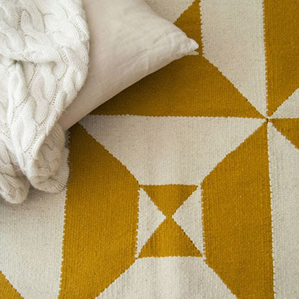 Cream Yellow Arrows Rug