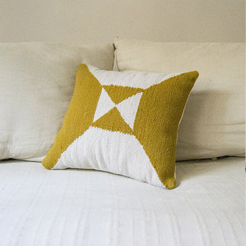 Cream Yellow Arrows Cushion