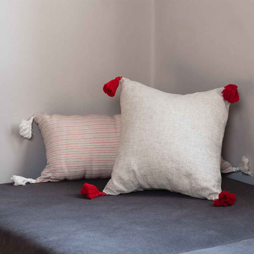 Linen Red Akhmim Cushion