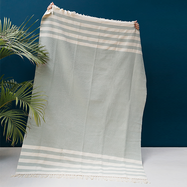 Mint Stripes Throw