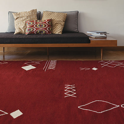 Burgundy Scattered Stitch Rug